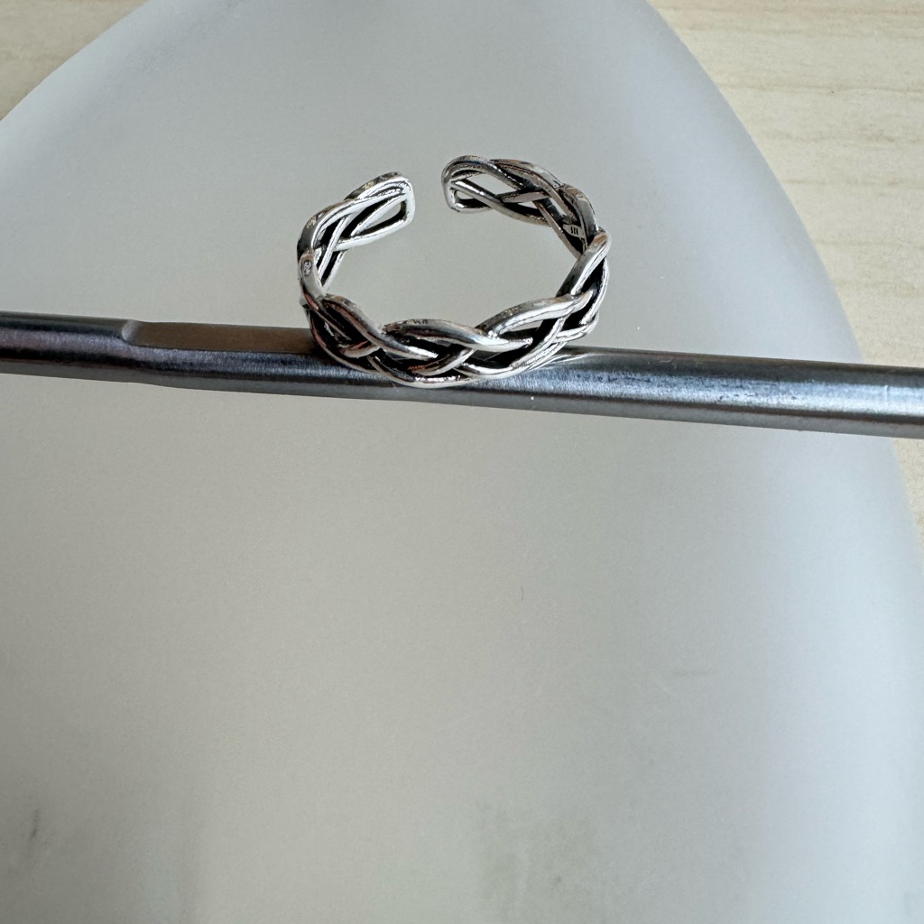 Silver Braided Open Ring